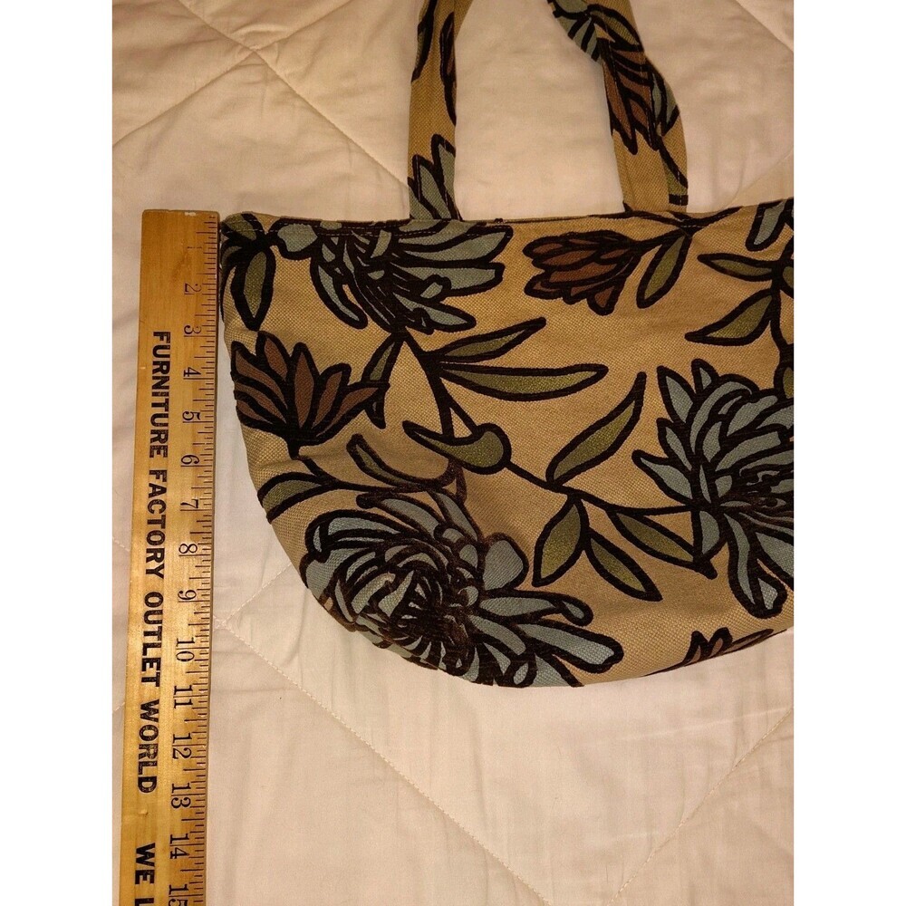 Vintage Kindred Spirit Style Floral Chenille Tapestry Tote Bag Boho Made in USA - Picture 5 of 12